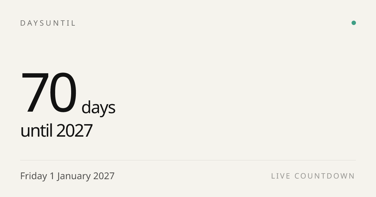 How Many Days Until 2027? (Live Countdown)