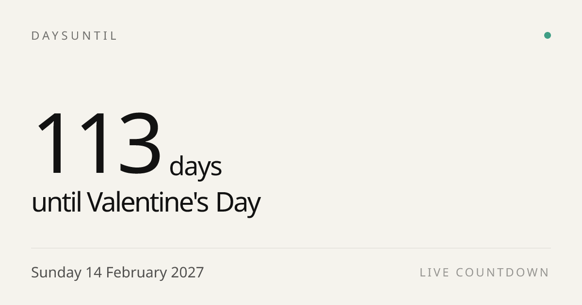 How Many Days Until Valentine's Day 2027? (Live Countdown)